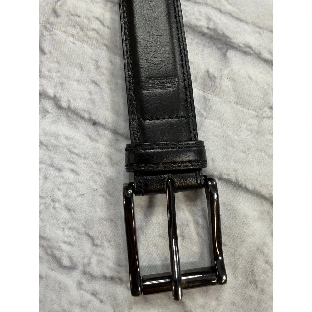Dickies Leather Belt Mens Size 40 Black Excellent Gunmetal Buckle Casual Work